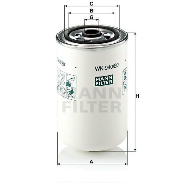 Mann WK940/20 Yakıt Filtresi