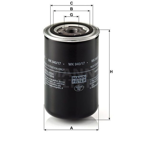 Mann WK940/17 Yakıt Filtresi