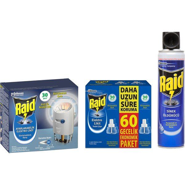Raid Ayarlanabilir Elektrolikit 30 Gece Sinek Kovucu