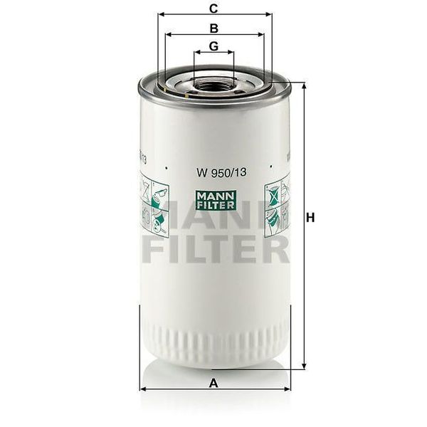 Mann W950/13 Hidrolik Şanzıman/Otomatik Şanzıman, Yağ Filtresi