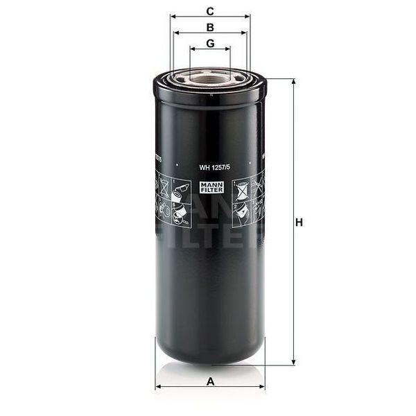 Mann WH1257/5 Hidrolik Şanzıman Filtresi