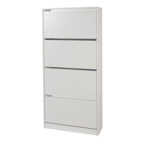 Adore Mobilya Adore Flat Duo Beyaz 4 Katlı Ayakkabılık Dolabı
