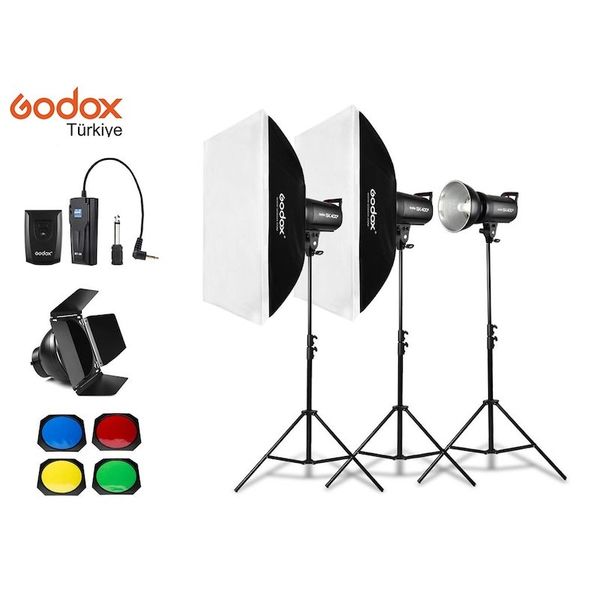 Godox SK400II 400 Watt 3'lü Stüdyo Paraflaş Seti