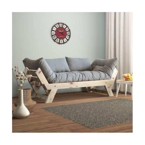 Woodesk CPT8107-210 Adalar Masif Natural-Gri Renk 2'li Kanepe