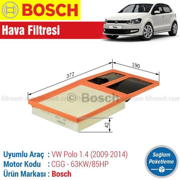 Bosch Volkswagen Polo 1.4 2009 2014 CGG Filtre Bakım Seti