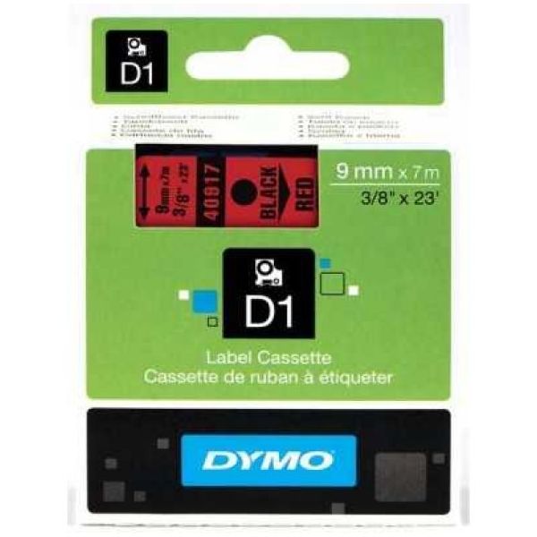 Dymo D1 40917 Kırmızı-Siyah 9 mm 7 m Yedek Şerit