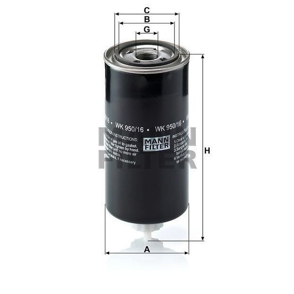 Mann WK950/16X Yakıt Filtresi