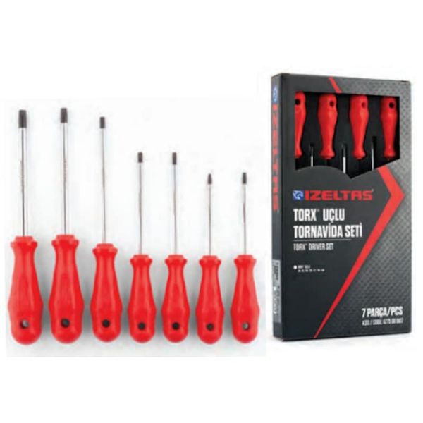 İzeltaş Torx Uçlu 7 Parça Tornavida Seti
