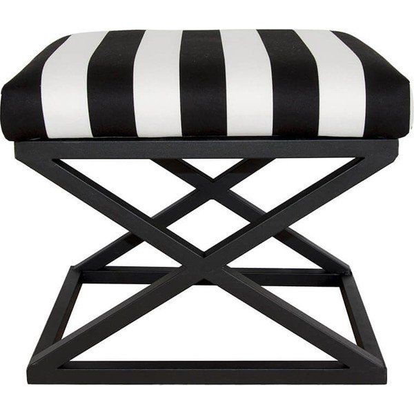 Evodeko 40x50 cm Siyah Çapraz Ayaklı Zebra Puf