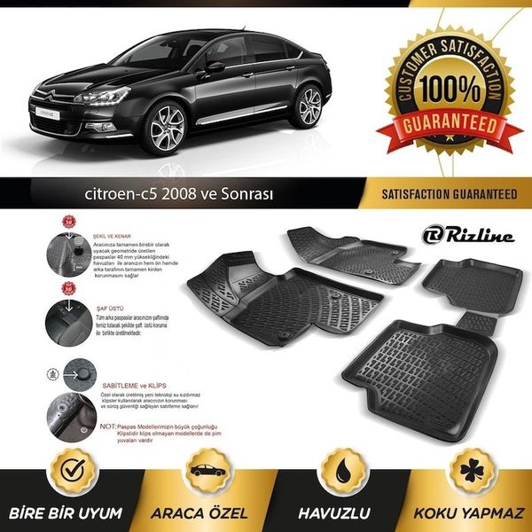 Rizline Citroen C5 2008+ 3D Havuzlu Paspas