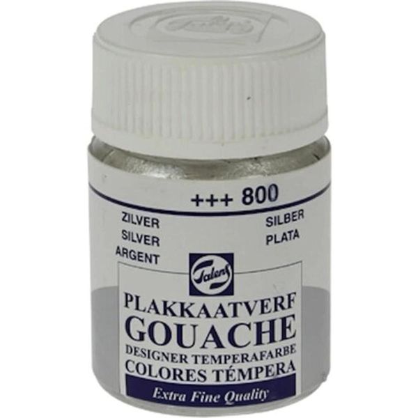Talens 800 Silver 16 ml Cam Şişe Guaj Boya