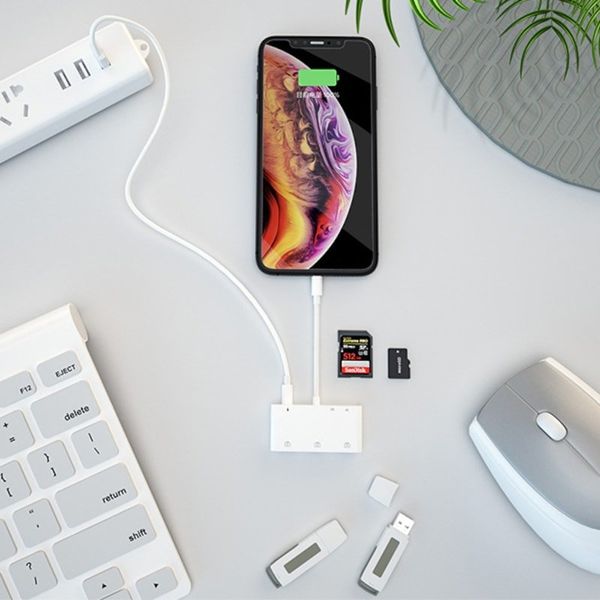 Ally İPhone Lightning To Tf,Sd Card Reader Usb 3.Kamera Adaptörü