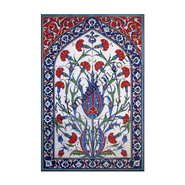 Armada Çini 40X60 cm ED 512 Mavi Hançerli Eldekoru Çini Pano