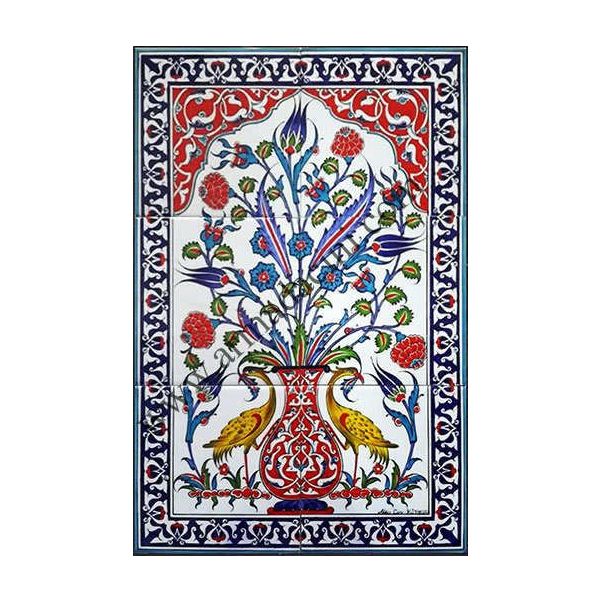 Armada Çini 40X60 Cm Ed 513 Sarı Sülünlü Eldekoru Çini Pano
