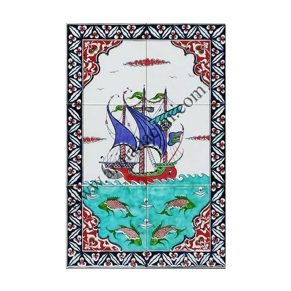 Armada Çini 40X60 Cm Ed 500 İznik Kalyon Eldekoru Çini Pano