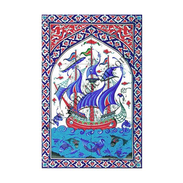 Armada Çini 40x60 Cm Ed 501 Osmanlı Kalyon Eldekoru Çini Pano