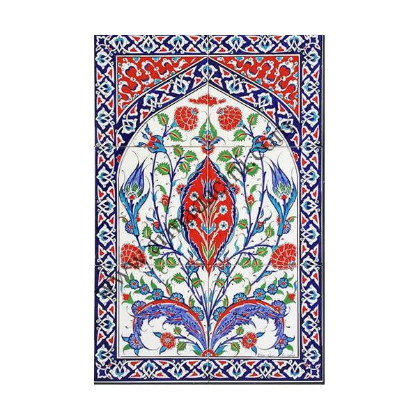 Armada Çini 40X60 Cm Ed 507 Kırmızı Göbekli Eldekoru Çini Pano