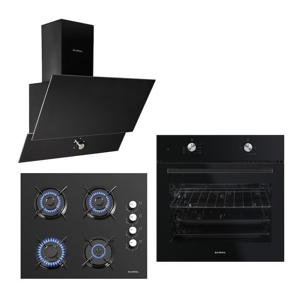 Kumtel B66S2 - KO-40 TAHDF - DA6-830 3'lü Siyah Ankastre Set