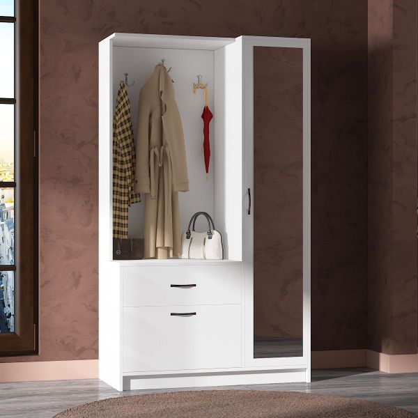 Aeka AE-3042 Reina Aynalı Delüx Vestiyer Portmanto Ayakkabılık