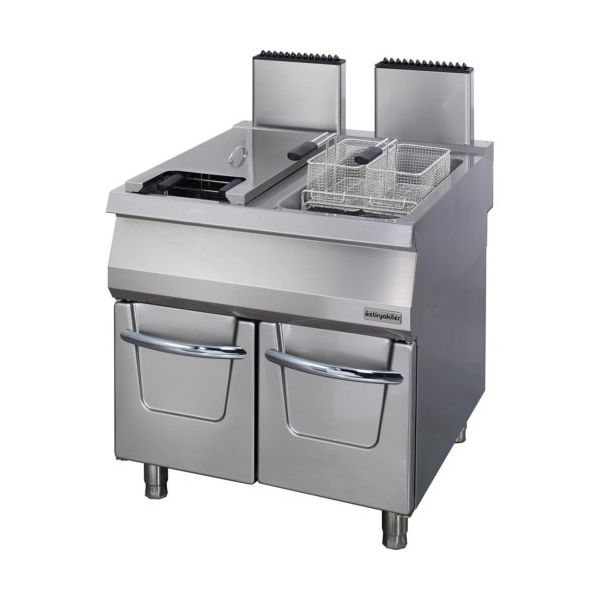 Öztiryakiler OFGI 8090 Dolaplı Gazlı Çiftli 4400 W 22 lt Isı Ayarlı Fritöz