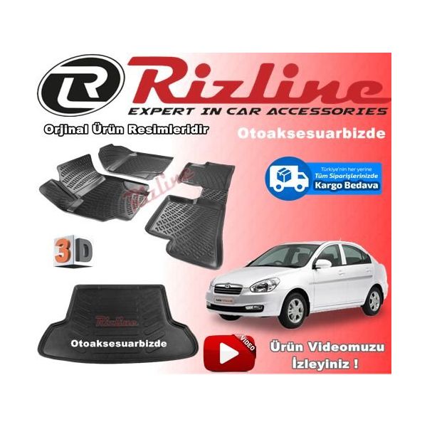 Rizline Hyundai Accent Era 2006-2012 3D Paspas Bagaj Havuzu