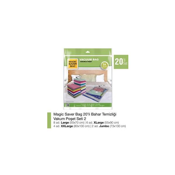 Magic Saver Bag 20'li Bahar Temizliği Vakumlu Poşet Seti 2