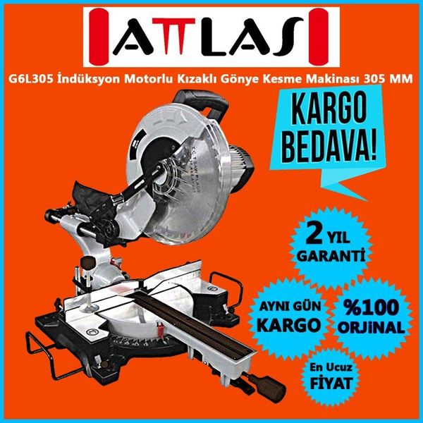 Attlas G6L305 Kızaklı 1900W 72 Dış Gönye Kesme