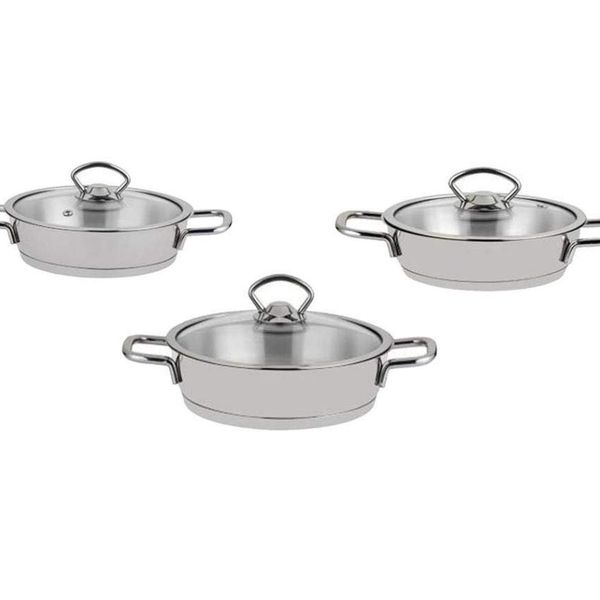 Nehir Silver 6 Parça Çelik Gri Sahan Seti