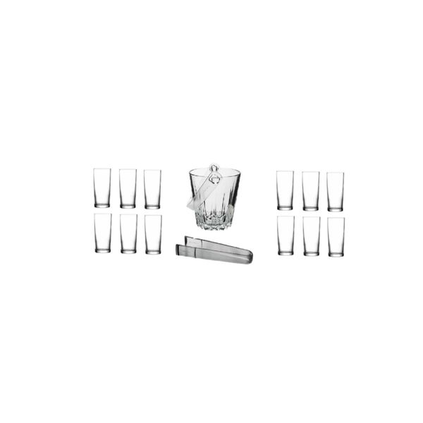 Paşabahçe 14 Parça Rakı Bardağı+Buz Kovası Seti