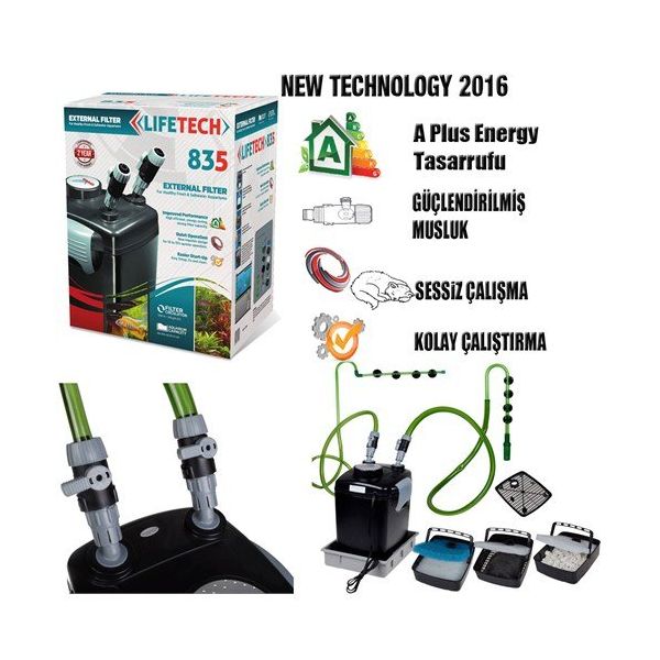 Lifetech Life Tech 835 Siyah Dış Akvaryum Filtresi