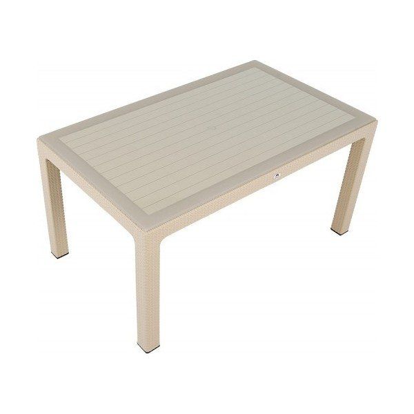 Mandella 90x150 cm Elit Rattan Camlı Çöl Beji Masa
