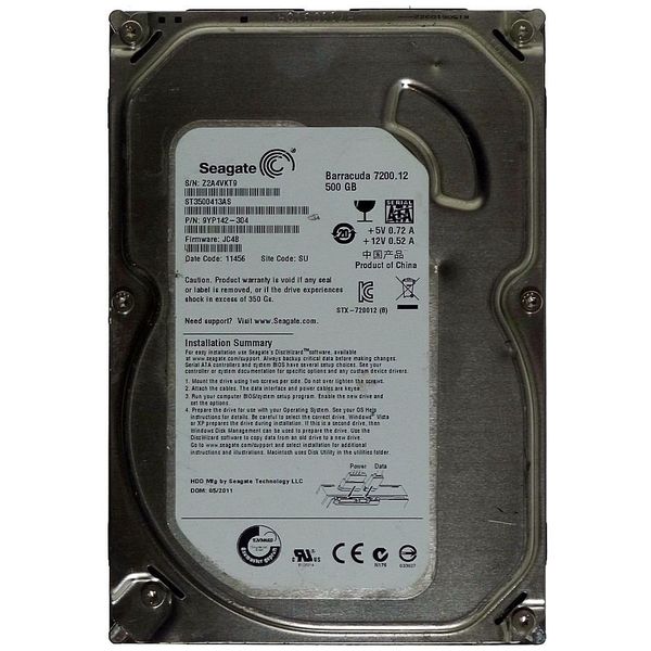 Seagate Barracuda ST500DM002 SATA 3.0 7200 RPM 500 GB Harddisk
