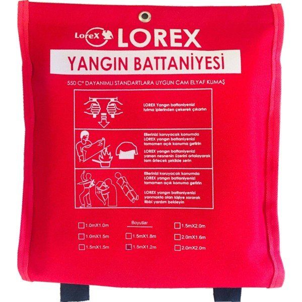 Lorex LR-FB1512C Çantalı 1,5x1,2 m Yangın Battaniyesi