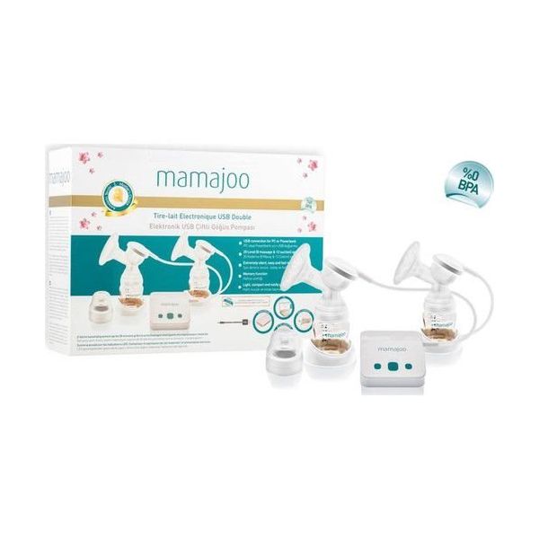 Mamajoo MMJ2858 Beyaz 150 ml Elektrikli USB Çiftli Göğüs Pompası