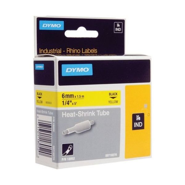 Dymo Rhinopro 18052 Sarı-Siyah 6mm x 1.5m Polyester Şerit