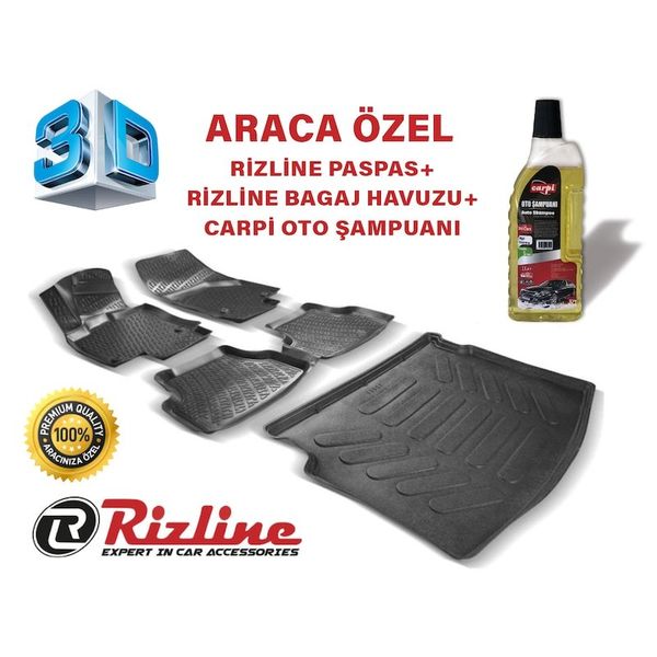 Rizline Fiat Egea Sedan 2015 Sonrası 3D Havuzlu Paspas