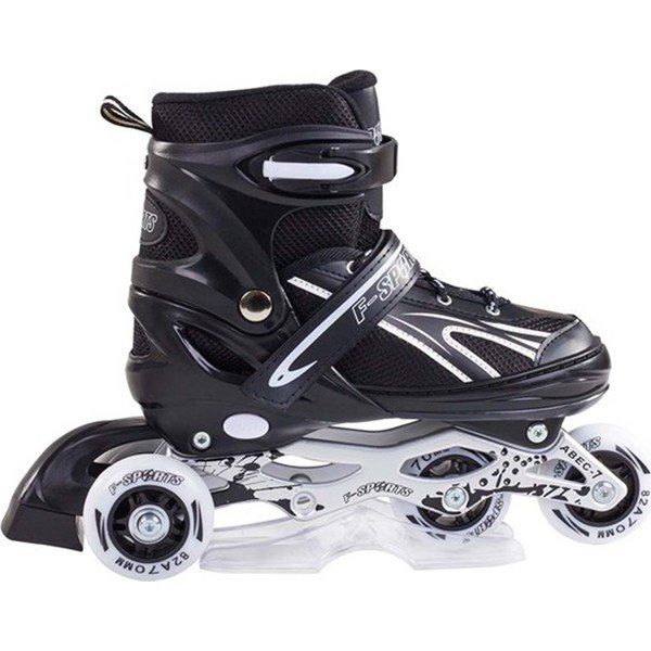 Furkan Toys F-Sports Ayarlabilir 2+2 Işıklı Metal Siyah Alıştırma Pateni