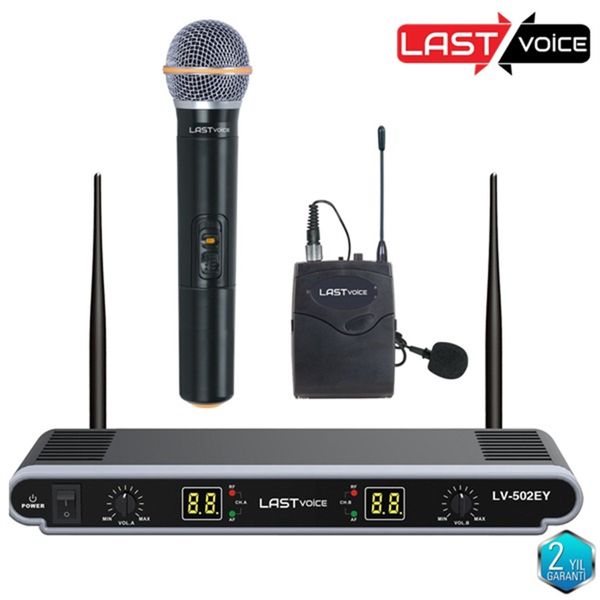 Lastvoice LV-502EH El ve Kafa Çiftli UHF Telsiz Mikrofon