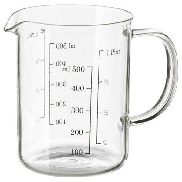 IKEA 0.5 lt Isıya Dayanıklı Cam Ölçü Kabı Ölçek