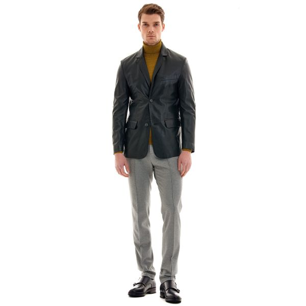 Pierre Cardin 48 Siyah Erkek Deri Ceket