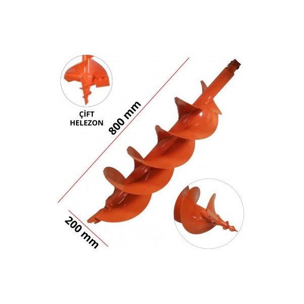 Garden Pro 200 mm Çift Helezonlu Toprak Burgu Ucu