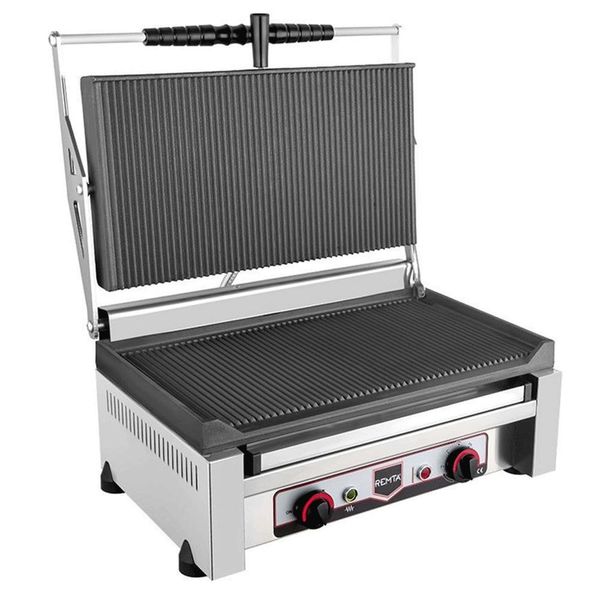 Remta R79 Lüks 2400 W 20 Adet Pişirme Kapasitesi Çelik Izgara ve Tost Makinesi Gri