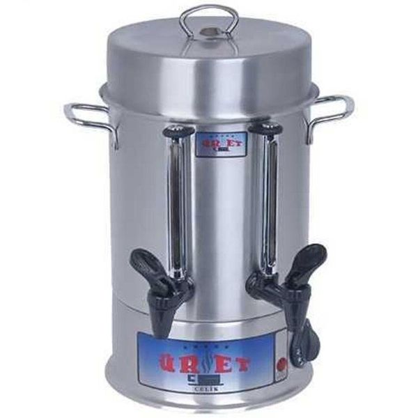 Üret Çelik Üret 50 Bardak 6.0 lt Su Isıtma Kapasiteli Çay Makinesi Gümüş