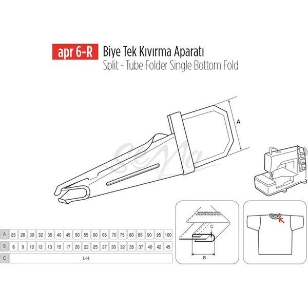 Apr Apere Apr 6-R 45 mmx17 mm Biye Tek Kıvırma Aparatı