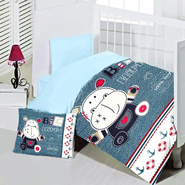 Maxstyle Big Hippo 120x180 cm Renkli Bebek Nevresim Takimi