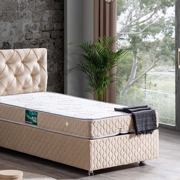 Setay Mobilya 90x190 cm Bej Vita Baza Başlık ve Comfort Yatak Seti