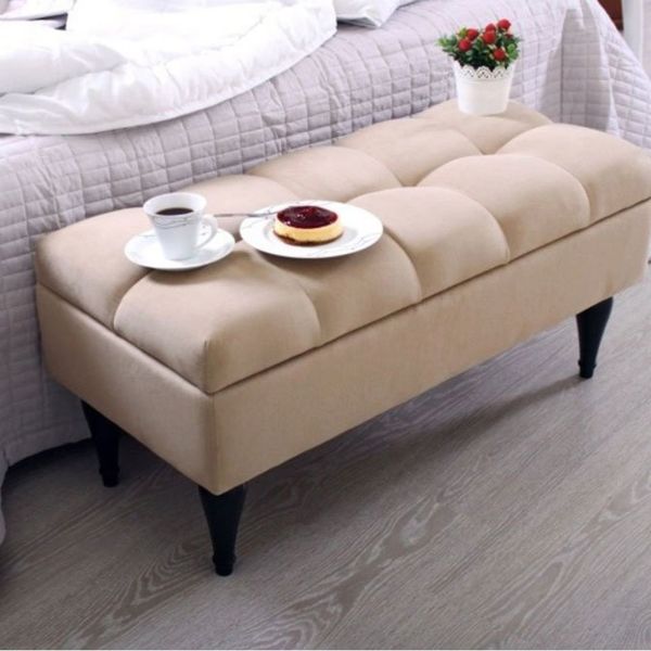 Lorence Home TY9002 Krem Balloon SandıklıKrem Puf