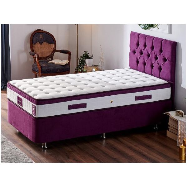 Niron Violet 80x200 cm Tek Kişilik Yatak Baza Başlık Takımı