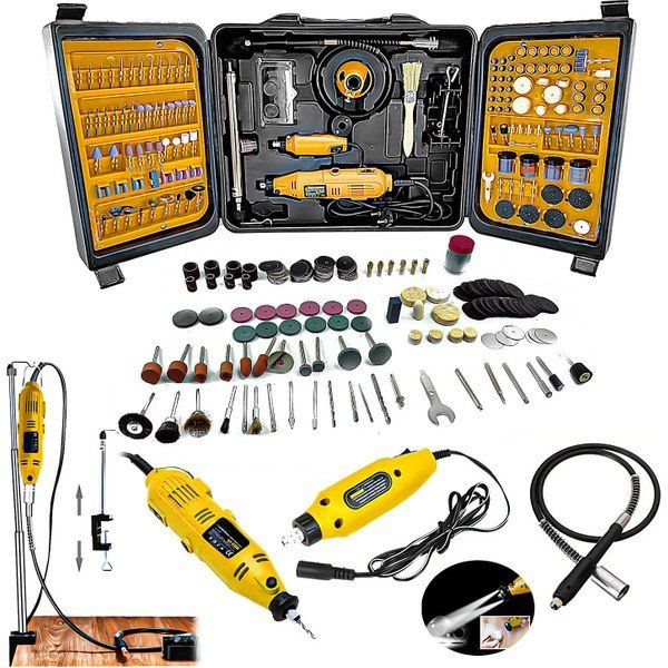 Stilmax Alman Style 405 Parça 450W Devir Ayarlı Gravür Oyma Makinesi Dremel Taşlama Zımpara Seti