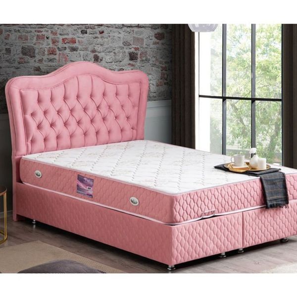 Setay Mobilya 160x200 cm Pembe Camelli New Baza Başlık ve Yatak Seti